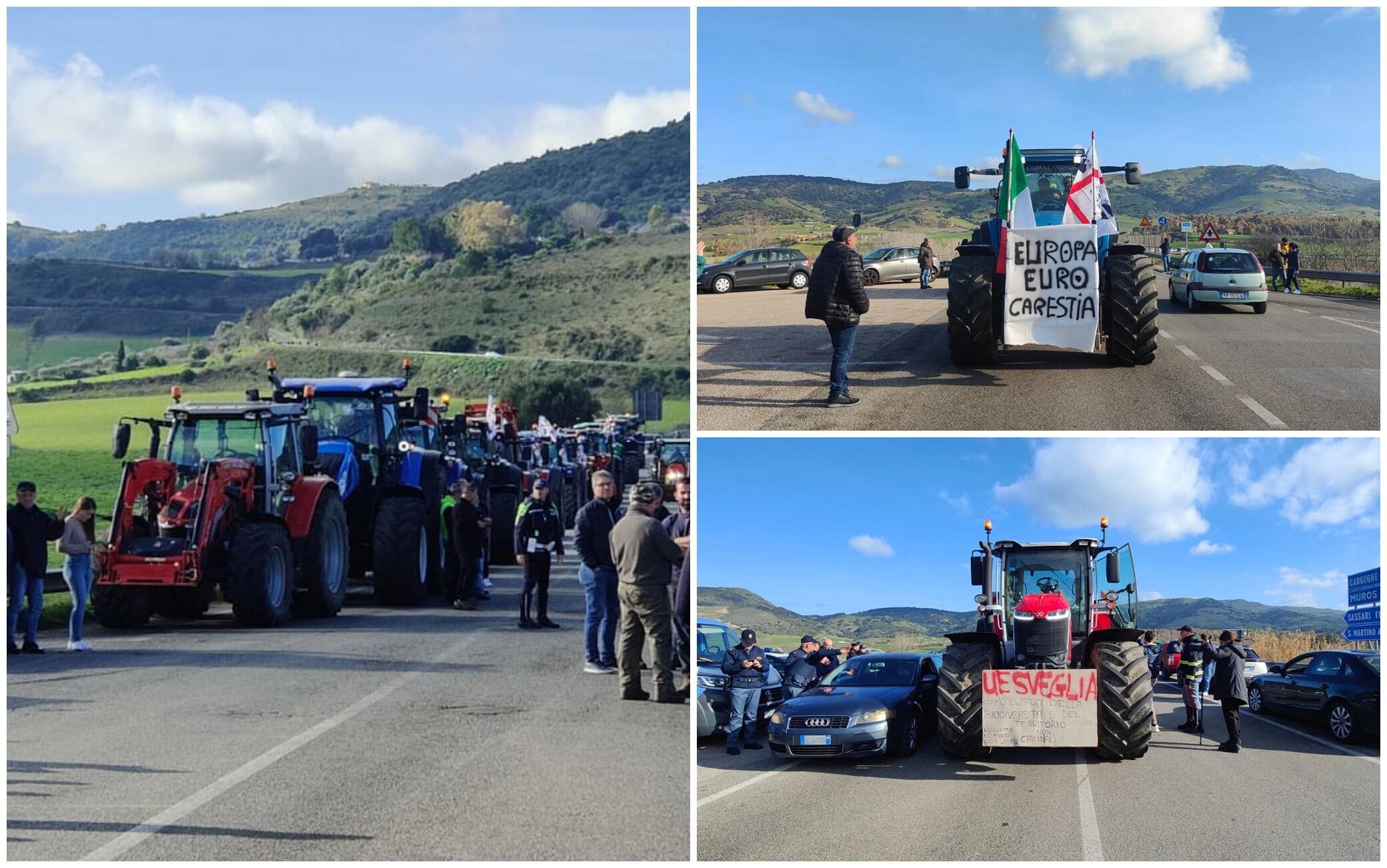 Proteste degli agricoltori nel nord Sardegna