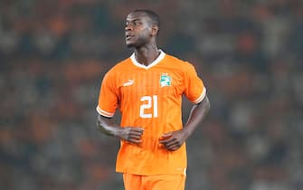 Bouake, Ivory Coast. February 03 2024: Obite Evan Ndicka (Ivory Coast) // during a African Cup of Nations Quarter final game, Ivory Coast vs Mali, at Stade de la Paix, Bouake, Ivory Coast. Kim Price/CSM Credit: Cal Sport Media/Alamy Live News