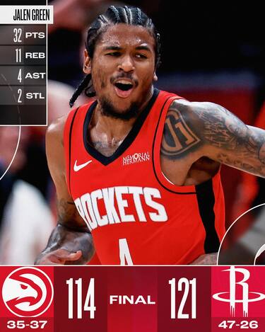 HOUSTON ROCKETS-ATLANTA HAWKS 121-114