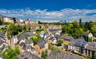 The Grund (lower city) quarter of Luxembourg City, Luxembourg