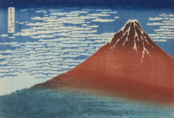 Katsushika Hokusai, Clear Day with a Southern Breeze (Red Fuji), from the series Thirty-six Views of Mt. Fuji. Courtesy of the Iuchi Collection, on deposit at The National Museum of Western Art, Tokyo. Photo by Norihiro Ueno.