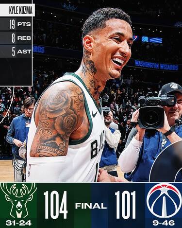 WASHINGTON WIZARDS-MILWAUKEE BUCKS 101-104