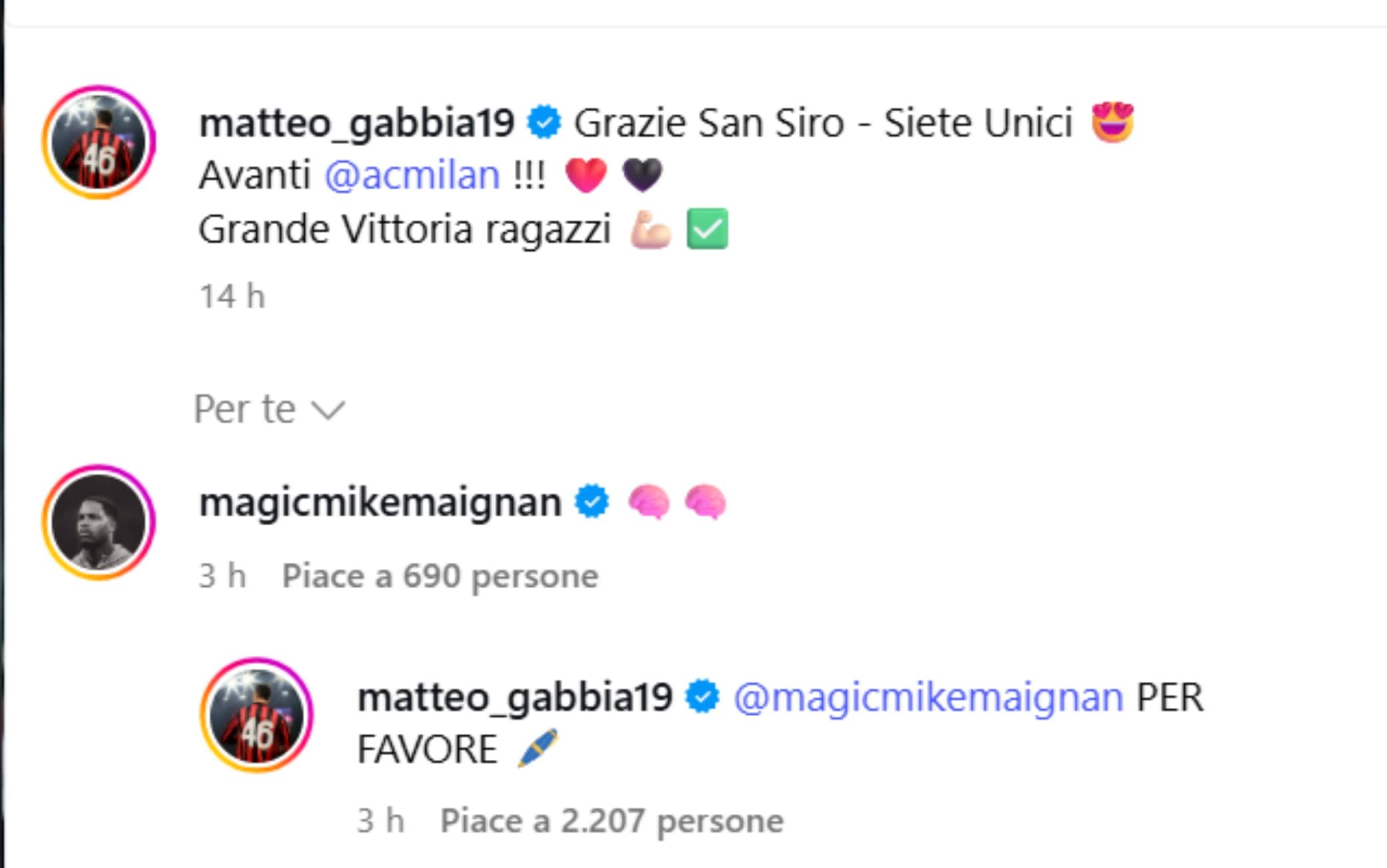 Gabbia su Instagram
