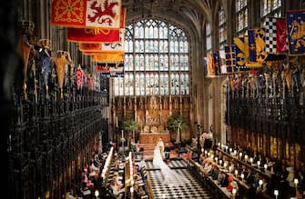 Il principe Harry e Meghan Markle durante il matrimonio
