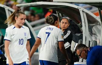 England's Lauren James is sent off after a VAR review during the FIFA Women's World Cup, Round of 16 match at Brisbane Stadium, Australia. Picture date: Monday August 7, 2023.