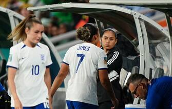 England's Lauren James is sent off after a VAR review during the FIFA Women's World Cup, Round of 16 match at Brisbane Stadium, Australia. Picture date: Monday August 7, 2023.