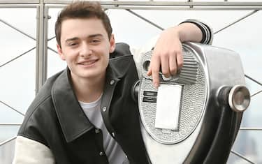 Noah Schnapp of the Stranger Things cast visits The Empire State Building in New York, NY, May 26, 2022.   (Photo by Anthony Behar/Sipa USA)