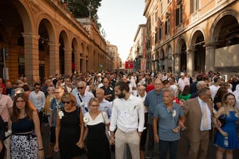 "Corteo sfila in via indipendenza Bologna, 2 Agosto 2023. ANSA/MAX CAVALLARI
