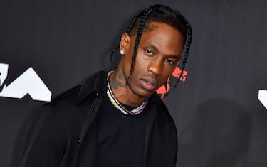 US rapper Travis Scott arrives for the 2021 MTV Video Music Awards at Barclays Center in Brooklyn, New York, September 12, 2021. (Photo by ANGELA  WEISS / AFP) (Photo by ANGELA  WEISS/AFP via Getty Images)
