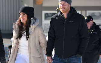 WHISTLER, BRITISH COLUMBIA - FEBRUARY 14: Prince Harry, Duke of Sussex and Meghan, Duchess of Sussex attend the Invictus Games One Year To Go Event on February 14, 2024 in Whistler, Canada. (Photo by Karwai Tang/WireImage)