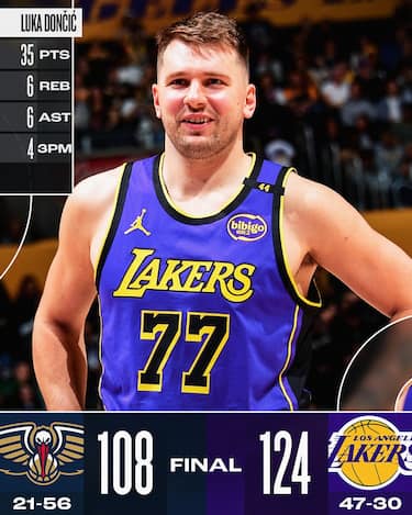 LOS ANGELES LAKERS-NEW ORLEANS PELICANS 124-108