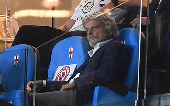 Massimo Ferrero seduto in tribuna