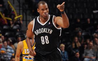 DENVER, CO - FEBRUARY 27: Jason Collins #98 of the Brooklyn Nets during a game against the Denver Nuggets on February 27, 2014 at the Pepsi Center in Denver, Colorado. NOTE TO USER: User expressly acknowledges and agrees that, by downloading and/or using this Photograph, user is consenting to the terms and conditions of the Getty Images License Agreement. Mandatory Copyright Notice: Copyright 2014 NBAE (Photo by Garrett W. Ellwood/NBAE via Getty Images)