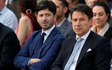 Roberto Speranza e Giuseppe Conte durante la festa di Articolo Uno (Roma - 2019-09-19, Luigi Mistrulli) p.s. la foto e' utilizzabile nel rispetto del contesto in cui e' stata scattata, e senza intento diffamatorio del decoro delle persone rappresentate