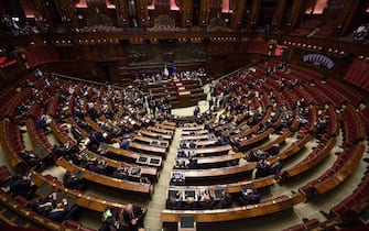 ROME, ITALY - OCTOBER 14: A general view of Italian Chamber of Deputies during the second session of the Italian Republic's XIX Legislature, on October 14, 2022 in Rome, Italy. Italians voted in the 2022 Italian general election on 25 September which was called after the dissolution of parliament was announced by Italian President Sergio Mattarella on 21 July. (Photo by Antonio Masiello/Getty Images)