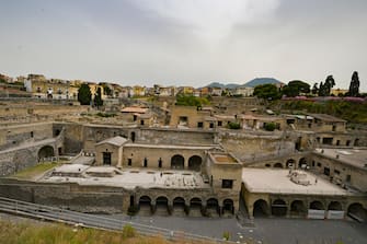The ancient beach of the Herculaneum archaeological park, where there are also the deposits of the fishermen's nets of the time, with the skeletons of around 300 fugitives who tried in vain to reach safety in the eruption of 79 AD, can be visited again by the public in Herculaneum, Southern Italy, 19 June 2024.
ANSA / CIRO FUSCO