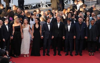 Paul Dano, Julia Ducournau, Brie Larson, Maryam Touzani, il Preidente Ruben Östlund, Damián Szifron, Atiq Rahimi, Denis Ménochet e Rungano Nyoni