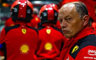 STREETS OF LAS VEGAS, UNITED STATES OF AMERICA - NOVEMBER 16: Frederic Vasseur, Team Principal and General Manager, Scuderia Ferrari during the Las Vegas GP at Streets of Las Vegas on Thursday November 16, 2023, United States of America. (Photo by Sam Bloxham / LAT Images)