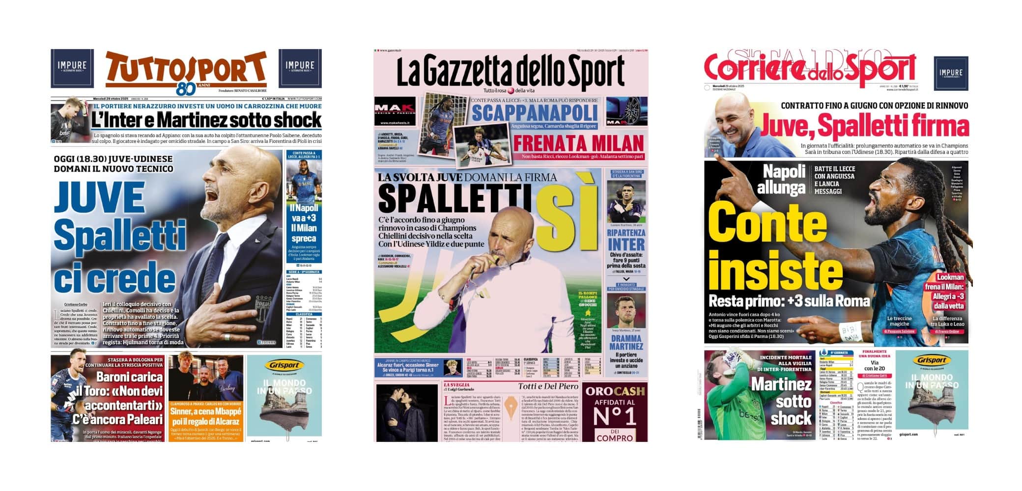 Le prime pagine dei giornali sportivi di oggi