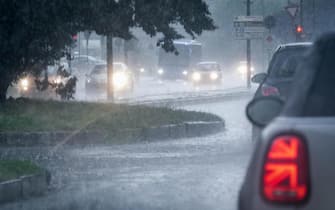 Maltempo con pioggia intensa sulla città. Torino 04 agosto 2023 ANSA/TINO ROMANO