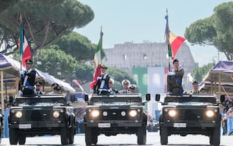 Foto Mauro Scrobogna/LaPresse 
02-06-2023 Roma (Italia) Politica - Festa della Repubblica - Nella foto:  parata militare durante le celebrazioni del 2 giugno ai Fori Imperiali

June 02, 2023 Rome (Italy) Politics - Republic Day - In the photo:     military parade during the celebrations of June 2 at the Fori Imperiali