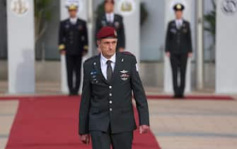 epa10409069 new Chief of General Staff of the Israeli Defence Forces , Herzi Halevi during a change of Command honor guard ceremony at the Ministry of Defense headquarters in the Kriya base in Tel Aviv, Israel, 16 January 2023. Herzi Halevi has been promoted from the rank of Major-General to the one of Lieutenant-General and sworn during a festive ceremony in presence of Prime Minister Benjamin Netanyahu. Halevi replaced ex Lieutenant-General Aviv Kochavi who retired after four years as the head of the Israel Defence Forces (IDF) and 40 years as soldier.  EPA/ABIR SULTAN