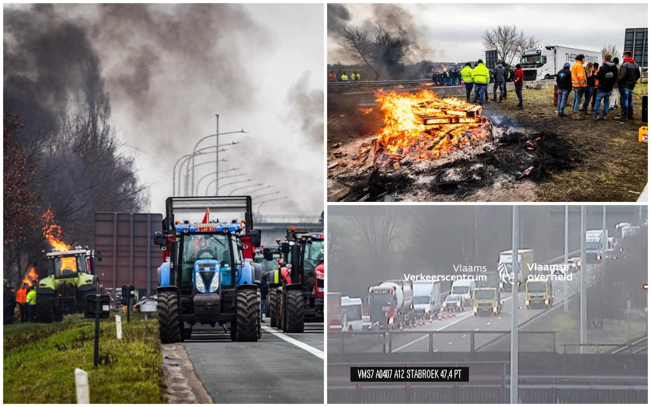 Il blocco del confine Belgio-Olanda da parte degli agricoltori