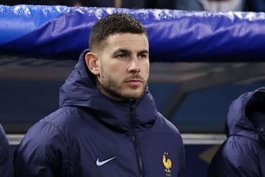 MARSEILLE, FRANCE - MARCH 26: Lucas Hernandez #21 of France looks on before the international friendly match between France and Chile at Stade Velodrome on March 26, 2024 in Marseille, France.(Photo by Catherine Steenkeste/Getty Images)