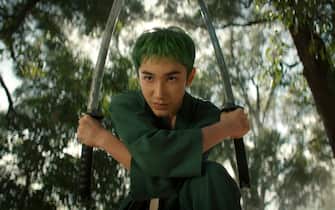 One Piece. Maximilian Lee Piazza as Young Zoro in season 1 of One Piece. Cr. Courtesy of Netflix © 2023