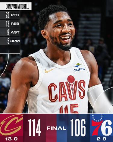 PHILADELPHIA 76ERS-CLEVELAND CAVALIERS 106-114
