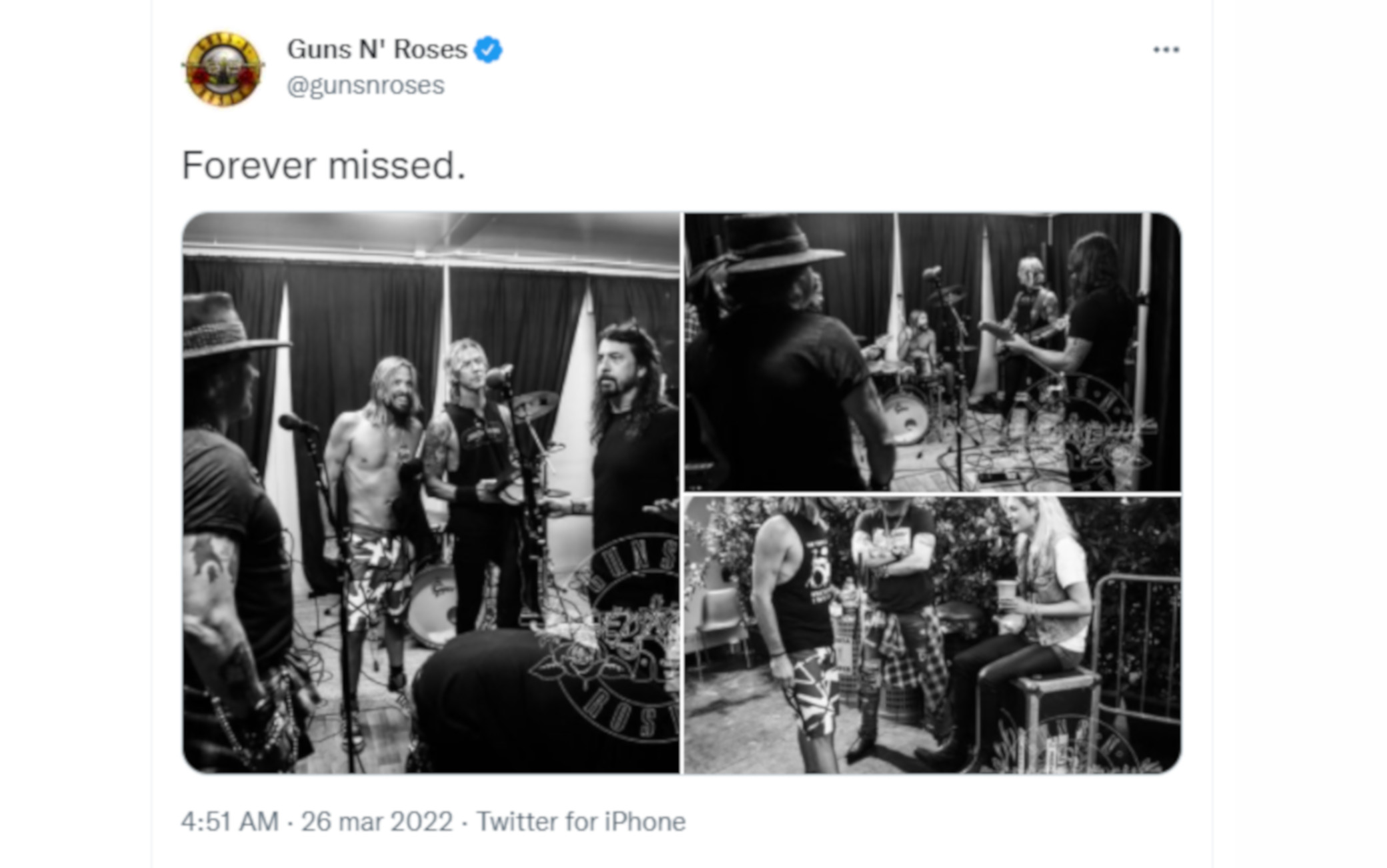 I messaggi per Taylor Hawkins