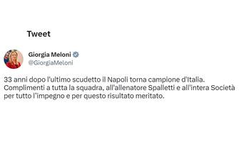 Il Tweet di Meloni