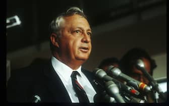 383898 03: (NO NEWSWEEK - NO USNEWS) Israeli defense minister Ariel Sharon speaks at a press conference May 25, 1982 in USA. Sharon took part in all of the Arab-Israeli wars and was chief strategist of the 1982 Israeli invasion of Lebanon during his term as defense minister. (Photo by Diana Walker/Liaison)