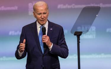 WEST HARTFORD, CONNECTICUT - JUNE 16:  U.S. President Joe Biden speaks during the National Safer Communities Summit at the University of Hartford on June 16, 2023 in West Hartford, Connecticut. Biden addressed the continued gun violence epidemic in the United States. (Photo by John Moore/Getty Images)