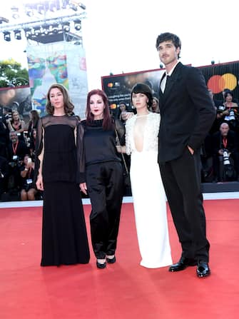 80th Venice Film Festival 2023, Red carpet film “Priscilla” . Pictured: Priscilla Beaulieu Presley, Sofia Coppola, Cailee Spaeny, Jacob Elordi