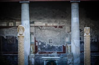La casa dei Vettii nel Parco Archeologico di Pompei. Napoli 10  Gennaio 2023. ANSA/CESARE ABBATE