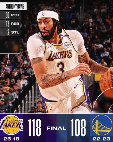 GOLDEN STATE WARRIORS-LOS ANGELES LAKERS 108-118