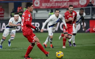 AC Monza's mildfielder Matteo Pessina scores goal during the Italian Serie A soccer match between AC Monza and FC Inter at U-Power Stadium in Monza, Italy, 13 January 2024. ANSA / ROBERTO BREGANI