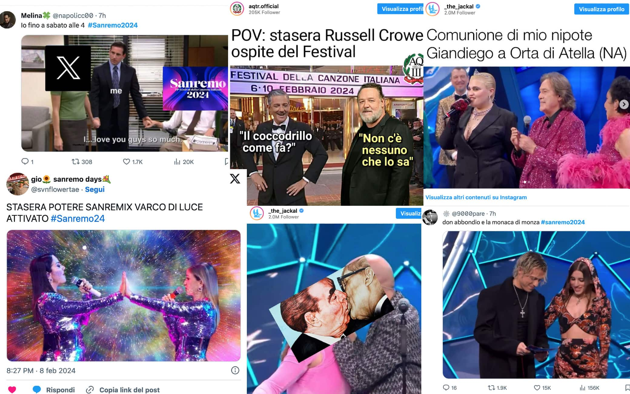 Sanremo 2024, i meme più divertenti sulla terza serata del Festival. FOTO |  Sky TG24