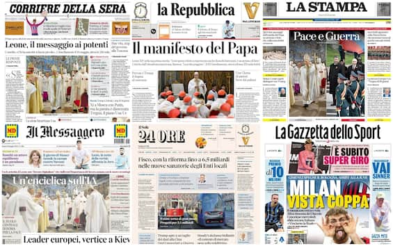 Le prime pagine dei quotidiani di oggi 10 maggio: la rassegna stampa di Sky TG24