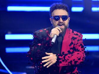 Italian singer Dargen D'Amico performs on stage at the Ariston theatre during the 74rd Sanremo Italian Song Festival, Sanremo, Italy, 10 February 2024. The music festival will run from 06 to 10 February 2024.  ANSA/ETTORE FERRARI