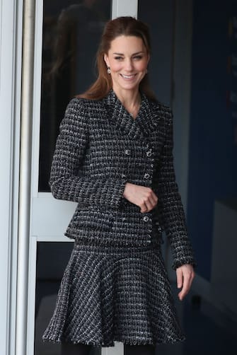 LONDON, ENGLAND - JANUARY 28: Catherine, Duchess of Cambridge joins a workshop run by the National Portrait Gallery's Hospital Programme at Evelina Children's Hospital on January 28, 2020 in London, England. HRH is Patron of Evelina London Children's Hospital and Patron of the National Portrait Gallery. (Photo by Neil Mockford/GC Images)
