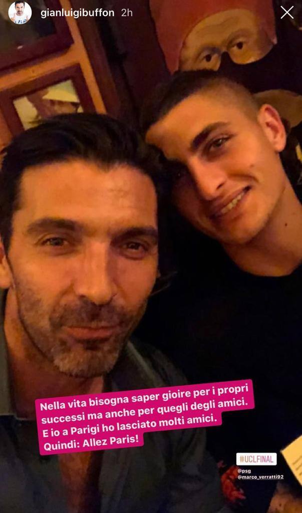 Buffon in compagnia di Verratti