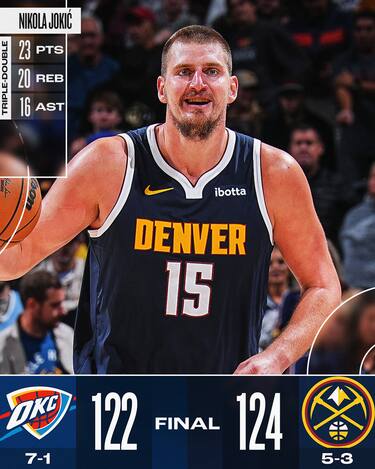 DENVER NUGGETS-OKLAHOMA CITY THUNDER 124-122