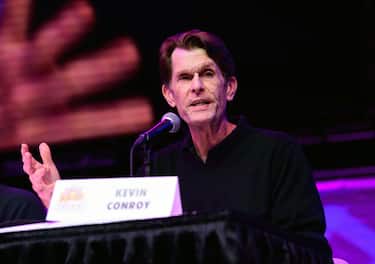 LOS ANGELES, CALIFORNIA - DECEMBER 04: Actor Kevin Conroy speaks during 2021 Los Angeles Comic Con at Los Angeles Convention Center on December 04, 2021 in Los Angeles, California. (Photo by Chelsea Guglielmino/Getty Images)