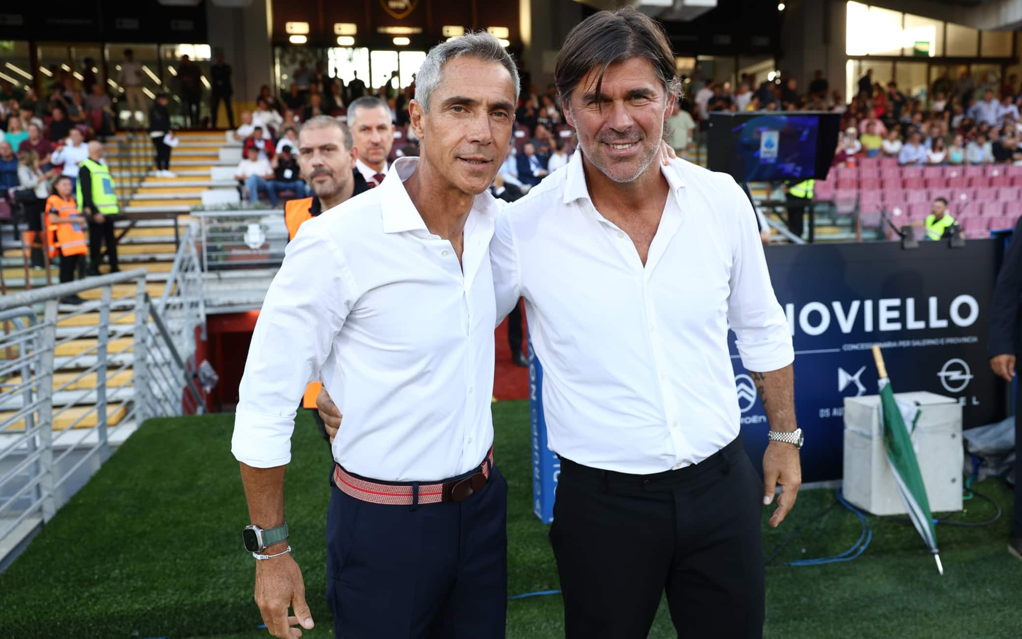 Sottil e Paulo Sousa prima dell'inizio del match