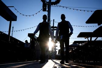 16 September 2023, Bavaria, Munich: Kick-off to the Oktoberfest. Employees arrive at the festival site. The 188th Wiesn will take place this year from 16.09.- 03.10.2023. Photo: Sven Hoppe/dpa (Photo by Sven Hoppe/picture alliance via Getty Images)