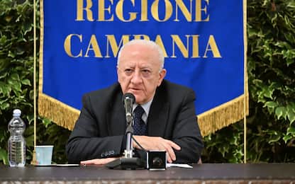 Napoli. Conferenza stampa di presentazione dell'avviso pubblico che finanzia i progetti delle imprese culturali e creative della Campania 
Nella foto: Vincenzo De Luca presidente della Regione Campania
