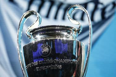 The Union of European Football Associations' (UEFA) Champions League trophy is displayed on stage as a trailer for the FIFA 19 soccer video game is shown during an Electronic Arts Inc. (EA) Play event ahead of the E3 Electronic Entertainment Expo in Los Angeles, California, U.S., on Saturday, June 9, 2018. EA announced that it is introducing a higher-end version of its subscriptionÂ game-playing service that will include new titles such as Battlefield V and the Madden NFL 19 football game. Photographer: Patrick T. Fallon/Bloomberg via Getty Images