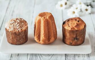 Italian Christmas cakes collection on the white dish